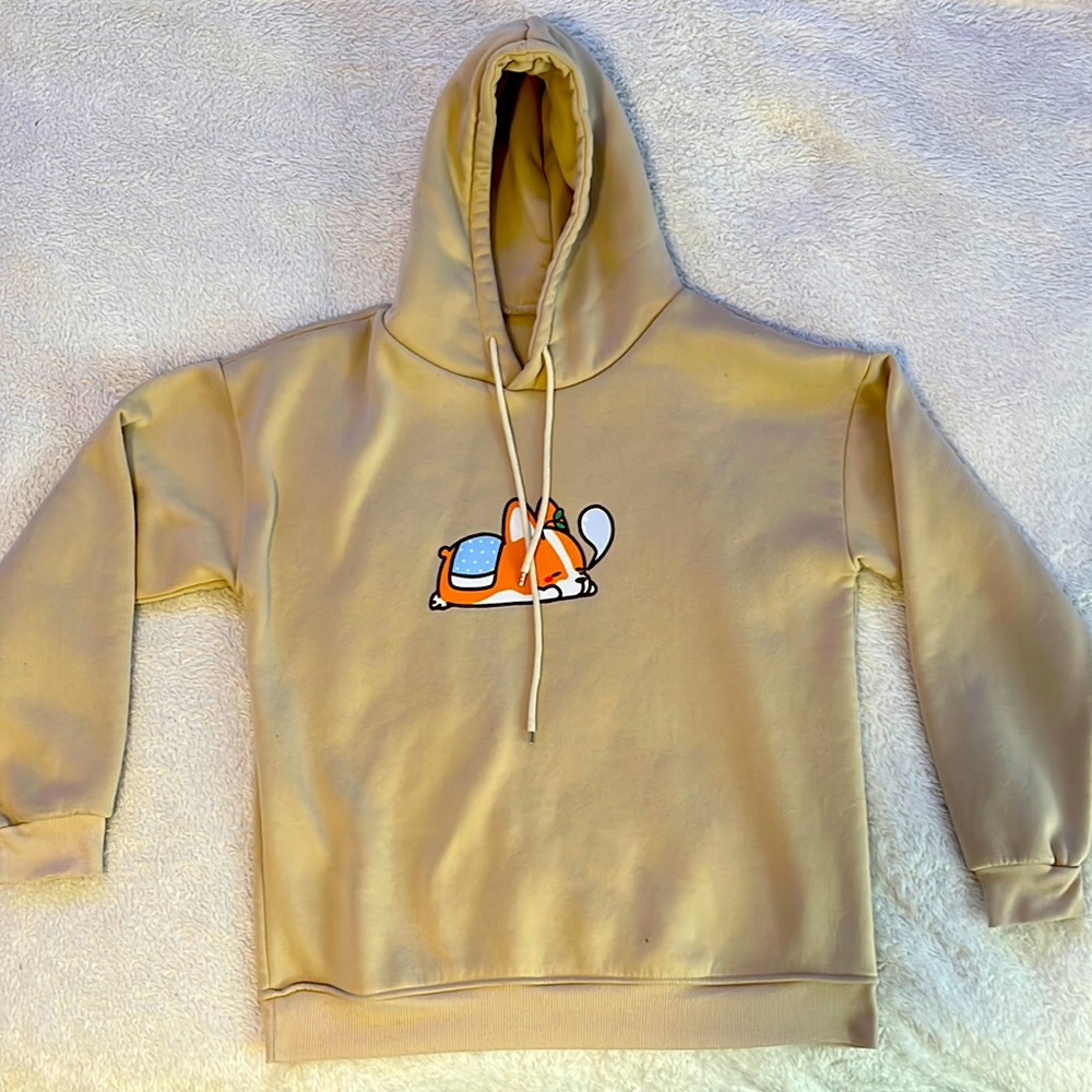 Cute, corgi sleeping dog graphic hoodie